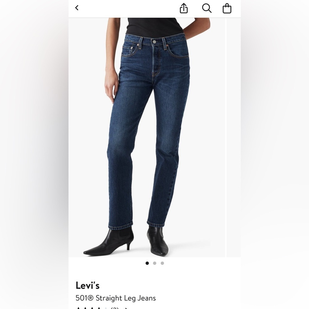 Levi’s 501 Dark Blue Straight Leg Jeans 29x28